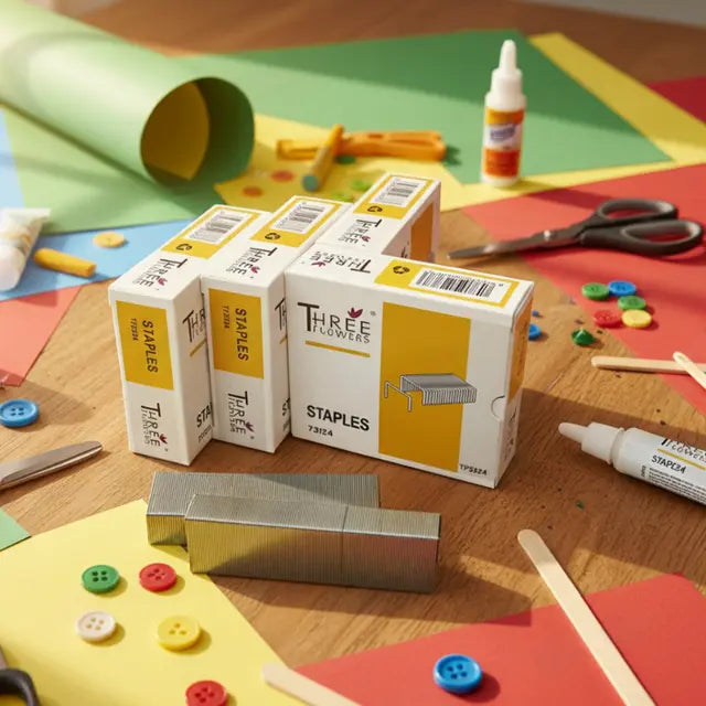 Staple Pin - Heavy-Duty - Three Flowers ( 10No - 24/6 - 26/6 - 23/8 - 23/10 - 23/13 - 23/15 - 23/17 - 23/20 - 23/24 )