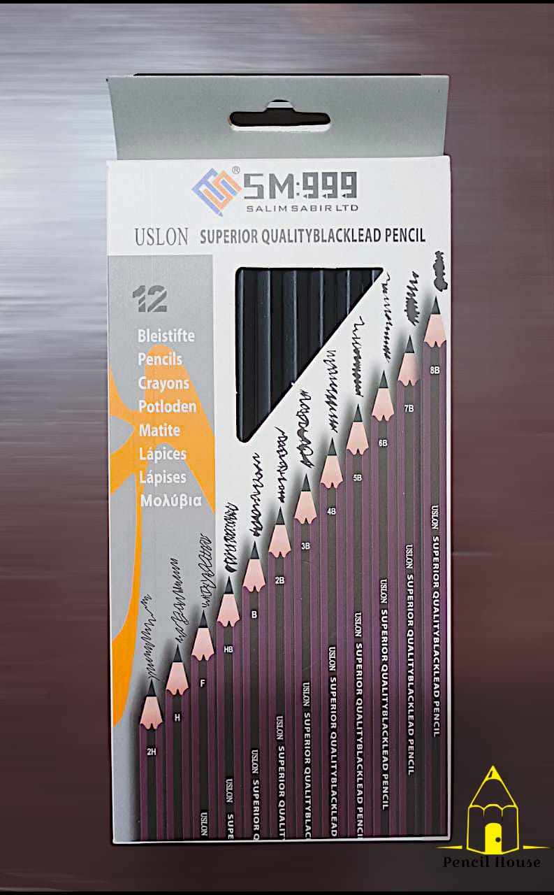Sketch Pencil Graphite (12 Pc's) - For Professional Artist Painting & Drawing.