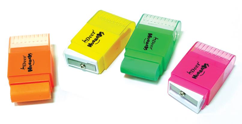 Deer Hurray Sharpener & Eraser - 4Pcs