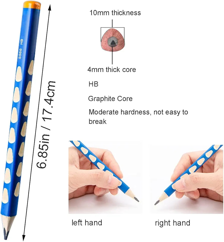 Deli Thick (موٹی) Pencil Bold Triangle HB Wooden Pencil (free Sharpener)