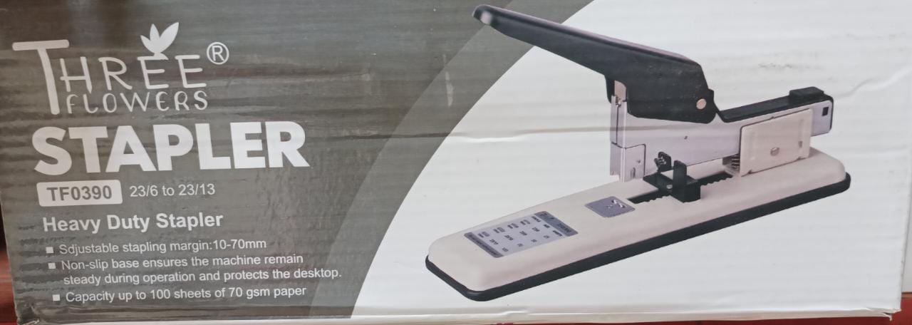Stapler Machine - Three Flower - HD TF0390 - Maximum Paper Capacity 100 Sheets