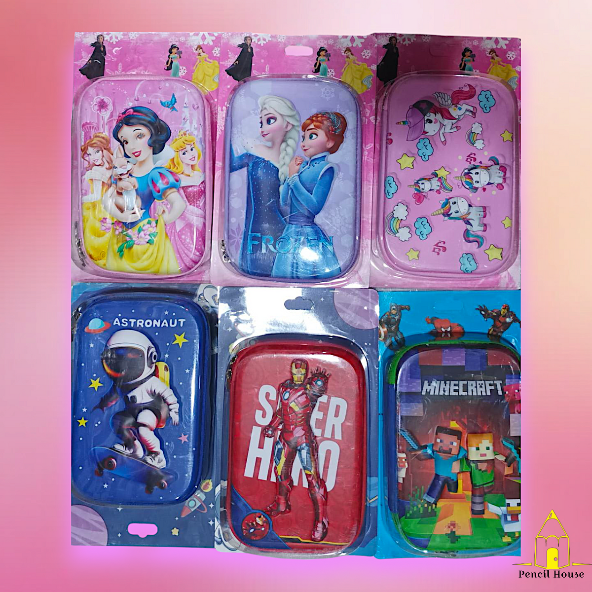 3D Embossed Big Stationery Pouch For Boys & Girls