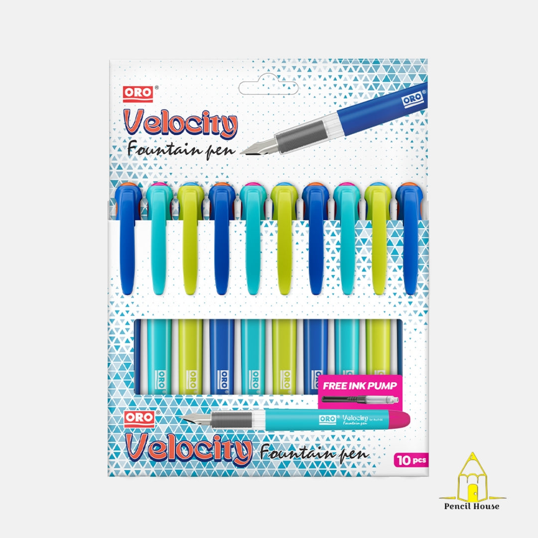 ORO Velocity Fountain Pen – Smooth Writing Fountain Pen | Assorted Colours