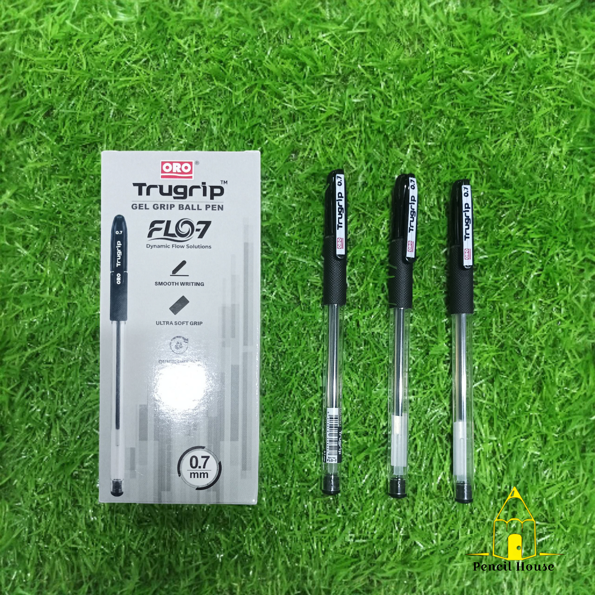ORO Trugrip FLO-7 Ball Pen 0.7mm – Smooth Writing Gel Grip Ballpoint Pen