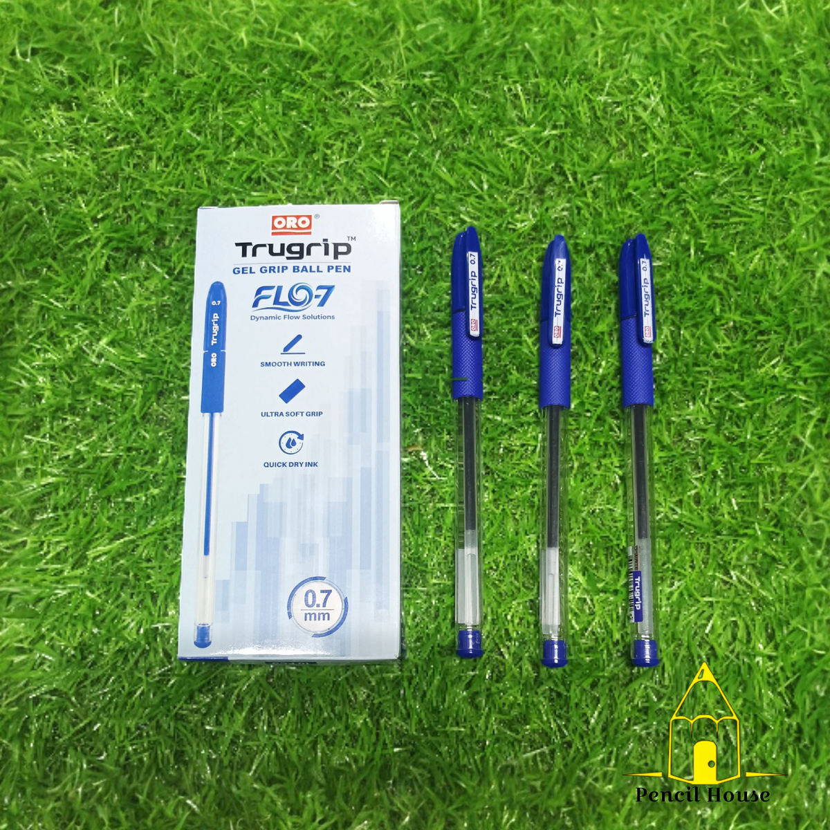 ORO Trugrip FLO-7 Ball Pen 0.7mm – Smooth Writing Gel Grip Ballpoint Pen