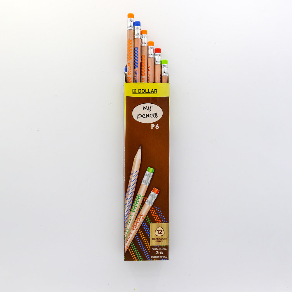 Dollar P6 Wooden Pencil 12-Pcs