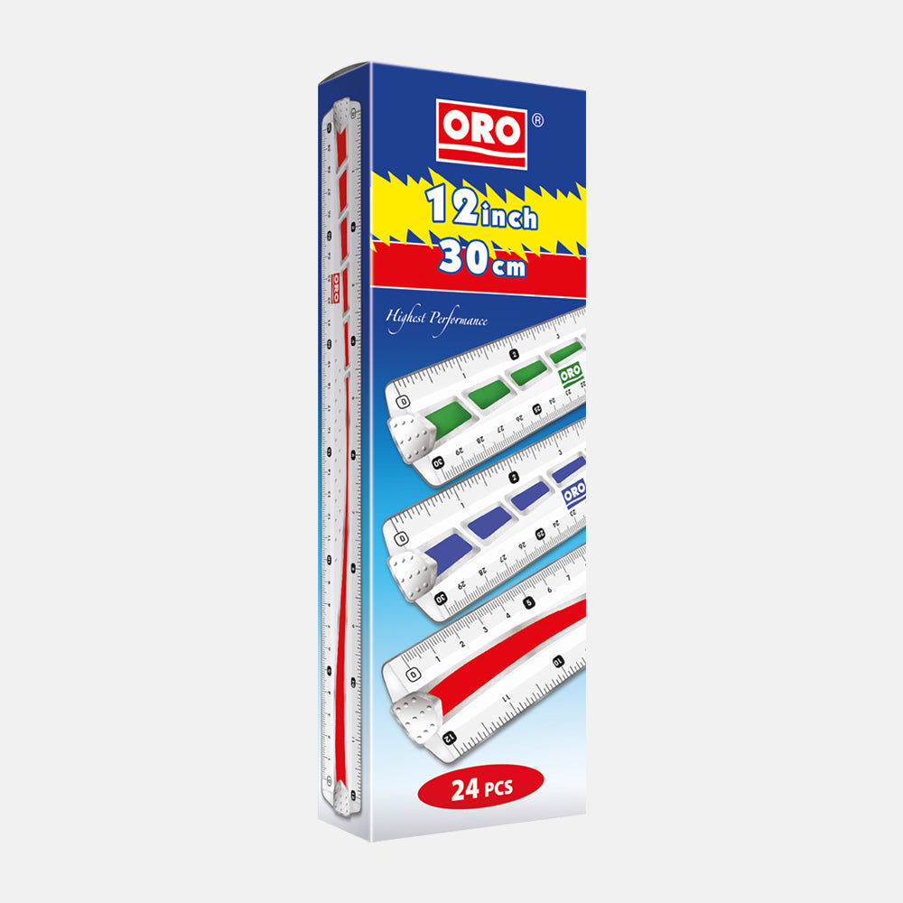 ORO 12,8 and 6 Inch Transparent Ruler