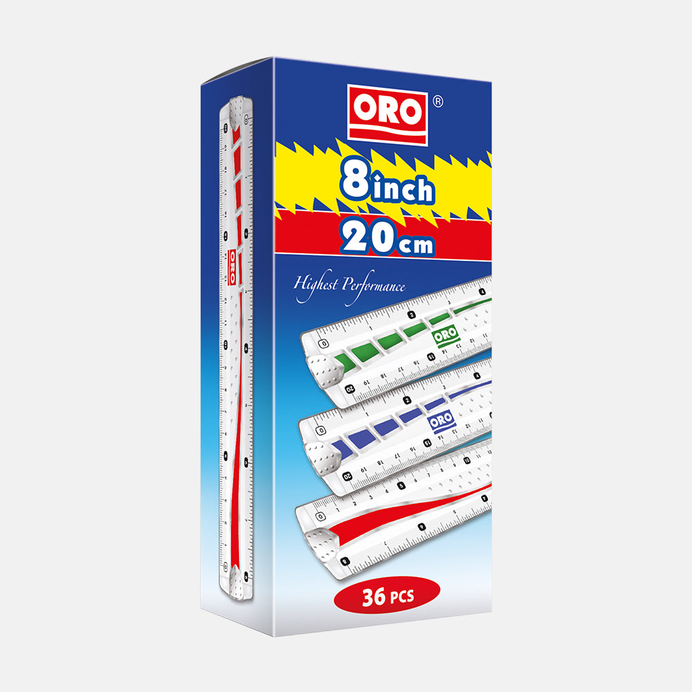 ORO 12,8 and 6 Inch Transparent Ruler