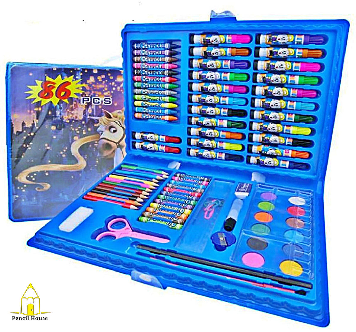 86 Pcs Kids Coloring & Art Set – Complete Drawing, Painting & Craft Kit