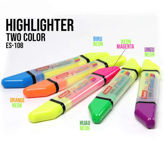 Two Color Highlighter - Florescent Colours