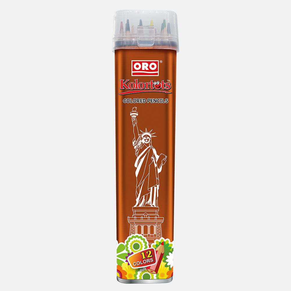 ORO KOLORTOTS New Edition 12 Color Pencils Jar