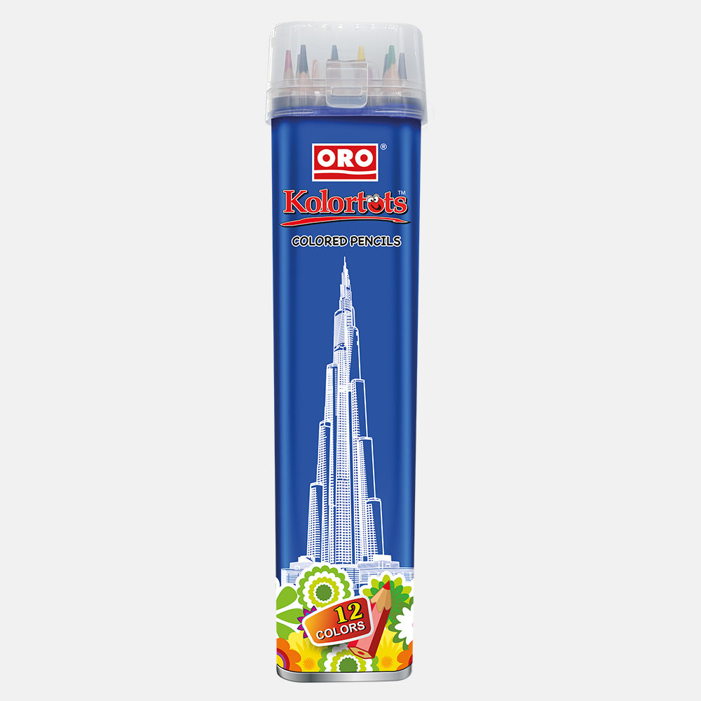 ORO KOLORTOTS New Edition 12 Color Pencils Jar