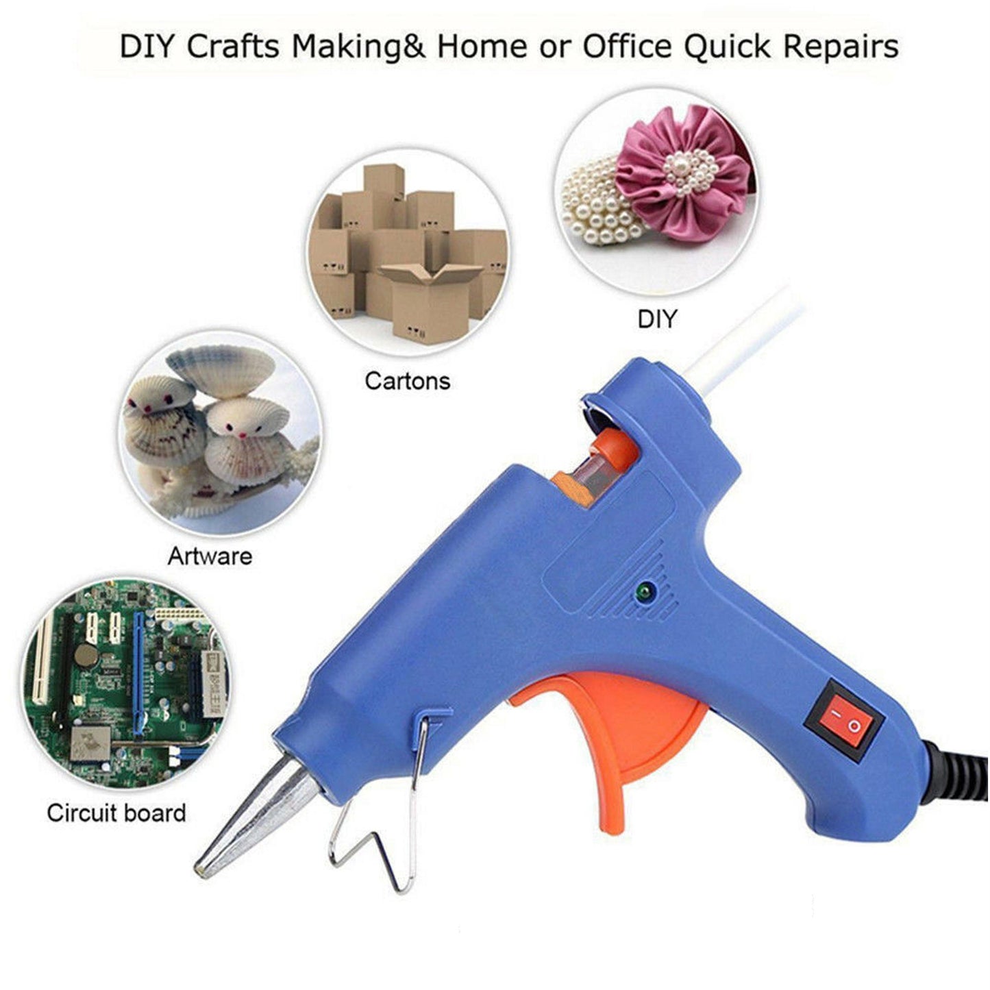 Hot Glue Gun Small with 2 Transparent sticks 20W