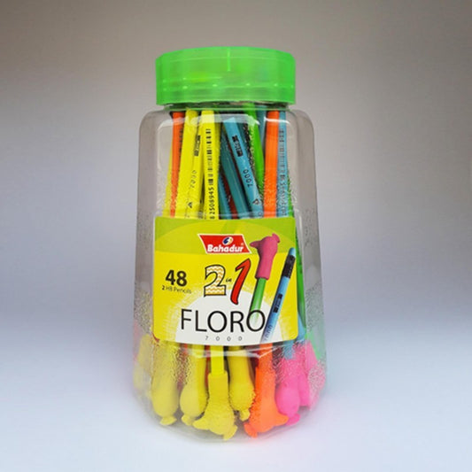 Floro Pencil Jar With Peacock Eraser