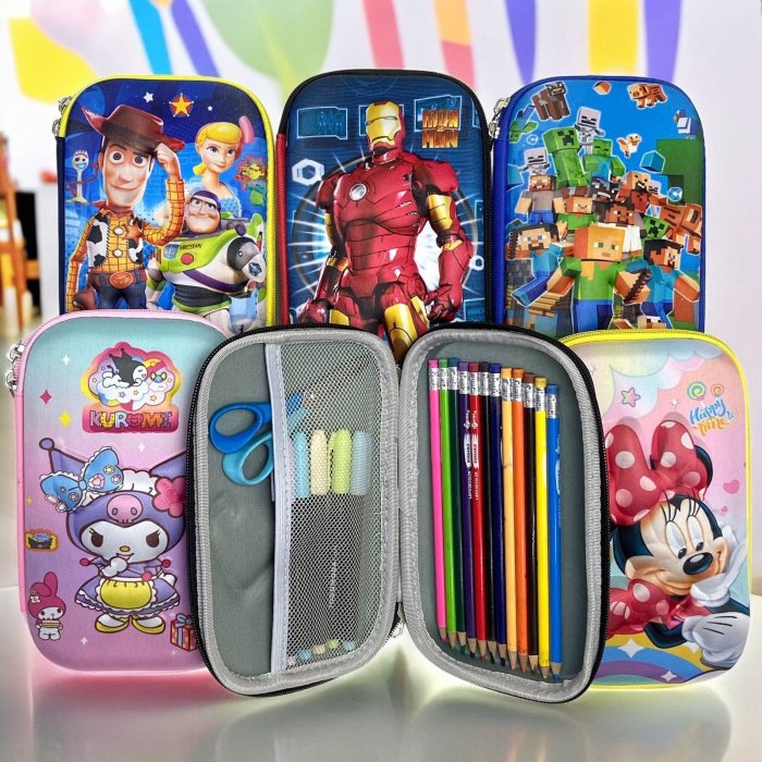 3D Embossed Big Stationery Pouch For Boys & Girls