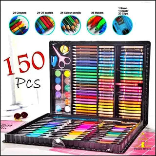 150 Pcs Kids Coloring & Art Set – Complete Drawing, Painting & Craft Kit
